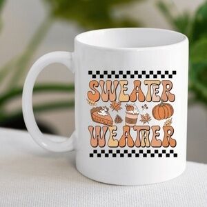 Sweater Weather Fall White Ceramic Coffee Mug